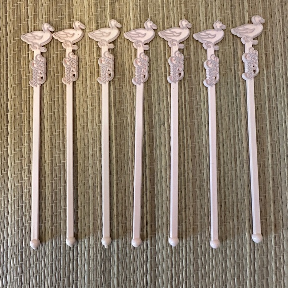 Other - Peabody Hotel Ducks Swizzle Sticks Drink Stirrers Pink Set Of 7